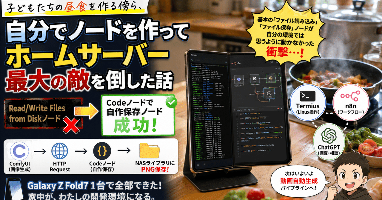 n8n攻略！自分でノードを作ってホームサーバー最大の敵を倒した話
