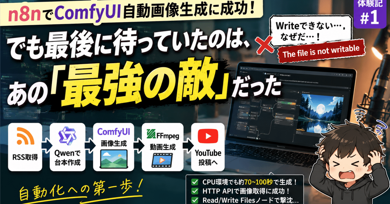 n8nでComfyUI自動画像生成に成功！でも最後に待っていたのは、あの「最強の敵」だった