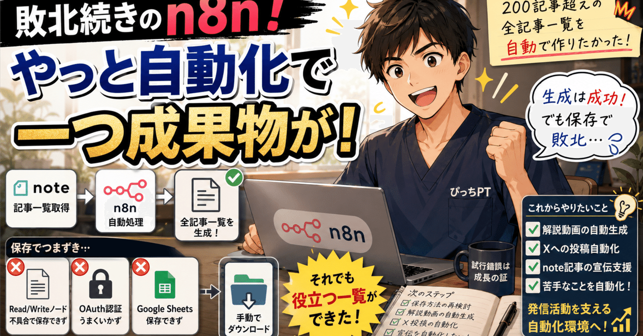 敗北続きのn8n！やっと「役立つ成果物」が一つできました