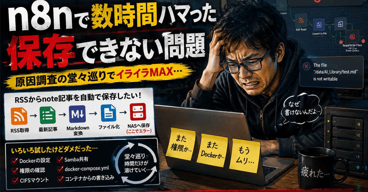 最新n8nでも数時間ハマった「保存できない」問題