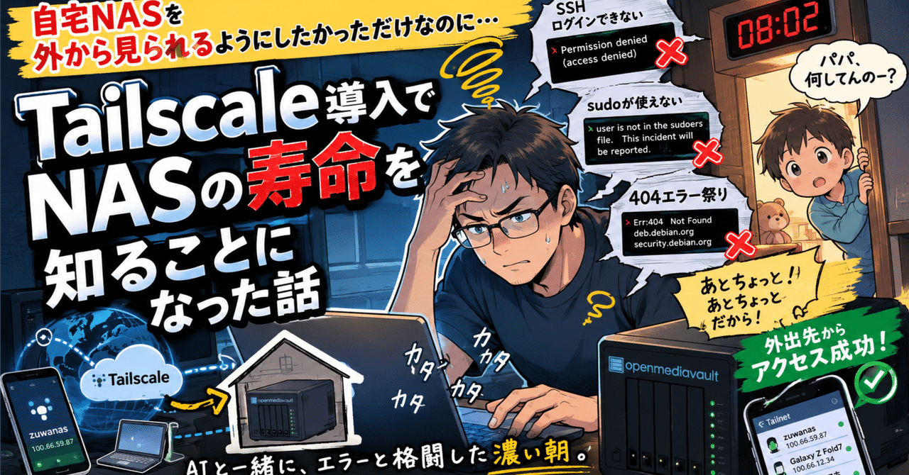 AIに相談しながら5年前のNASを現代化した話――Tailscale導入でNASの寿命を知った