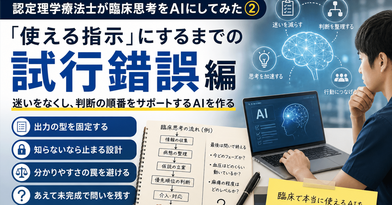 認定理学療法士が臨床思考をAIにしてみた②｜「使える指示」にするまでの試行錯誤