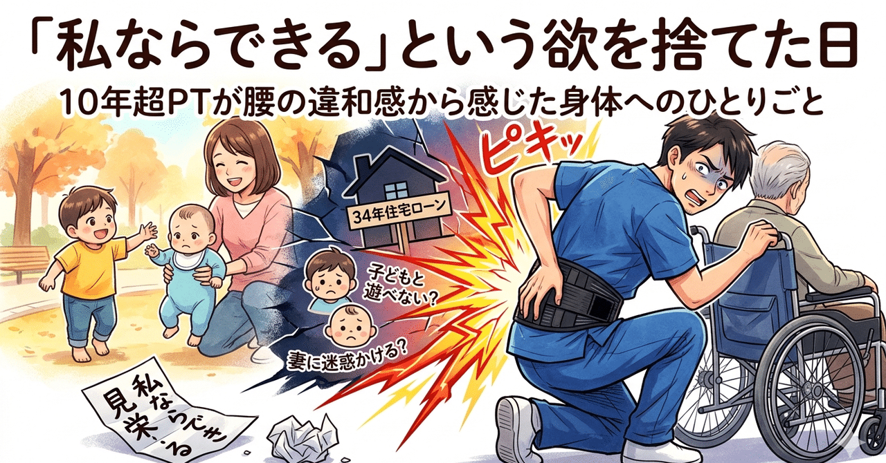 【身体についてのひとりごと】理学療法士が自分の腰の違和感から感じた身体へのひとりごと｜「私ならできる」という見栄を捨てた日