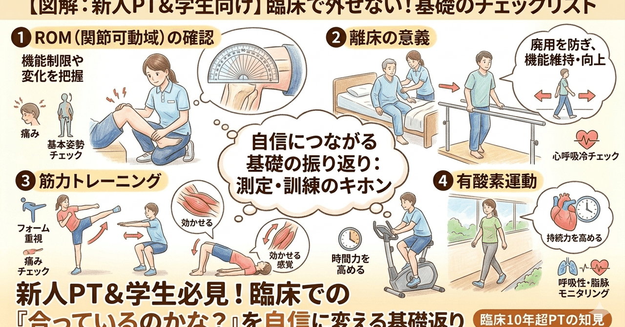 ①【新人基礎】「何からやればいい？」を解決する基礎まとめ（ROM・離床・筋トレ）