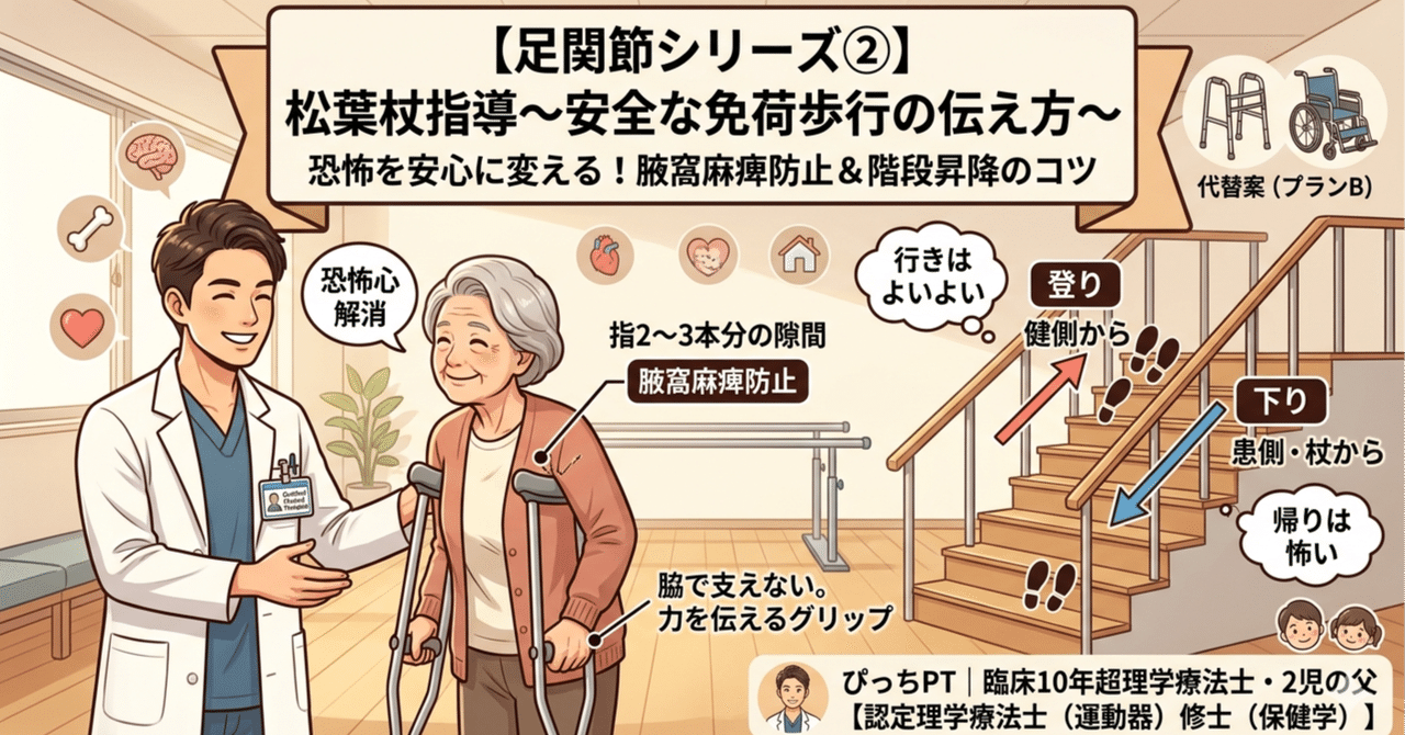 足関節リハの松葉杖歩行の記事サムネイル