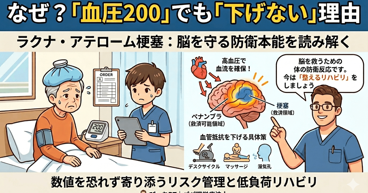 ラクナ梗塞・アテローム血栓性脳梗塞の血圧管理を解説するアイキャッチ画像