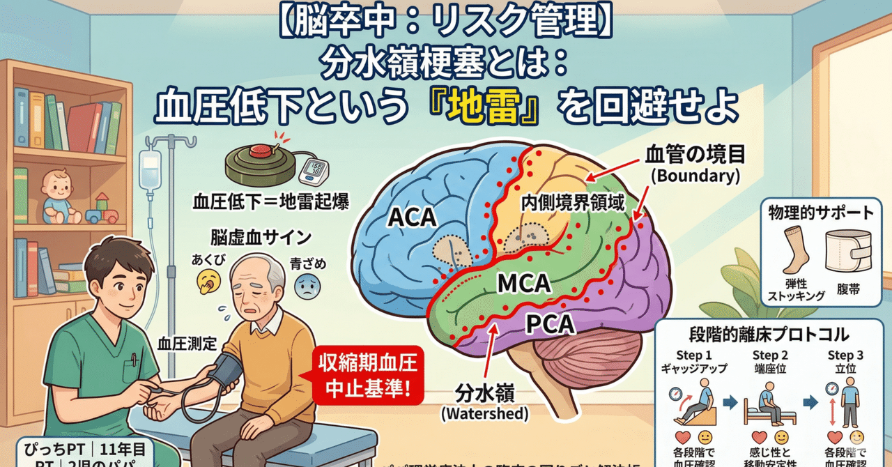 分水嶺梗塞の離床と血圧管理