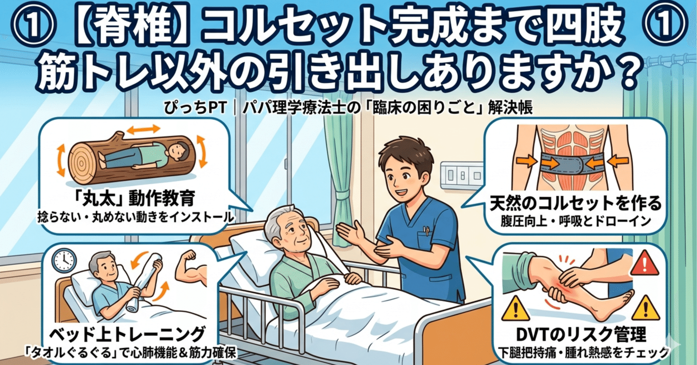 腰椎圧迫骨折 コルセット完成前のリハビリ